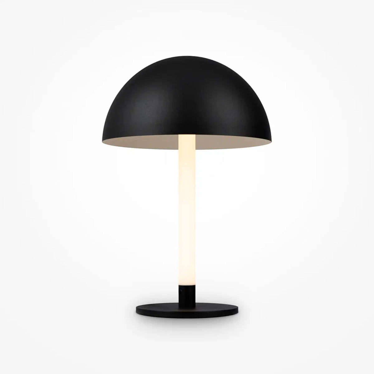 Lampe de chevet LED à tube lumineux courbé et disque noir, 45 cm