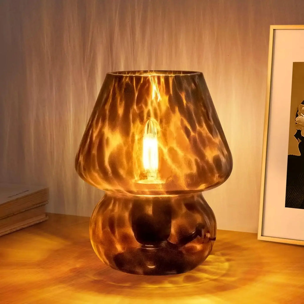 Lampe de chevet champignon vintage, silhouette arrondie