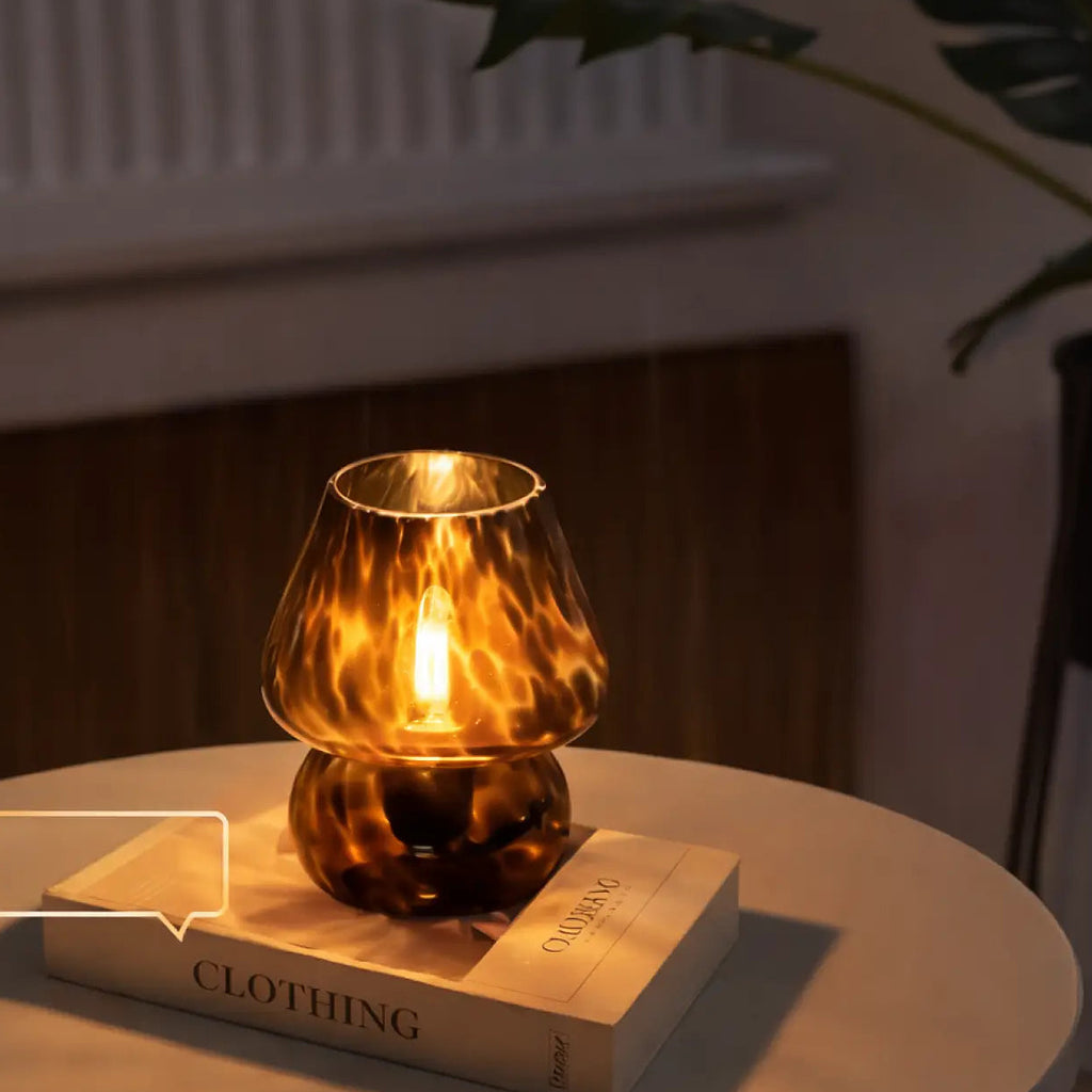 Lampe de chevet champignon vintage, silhouette arrondie