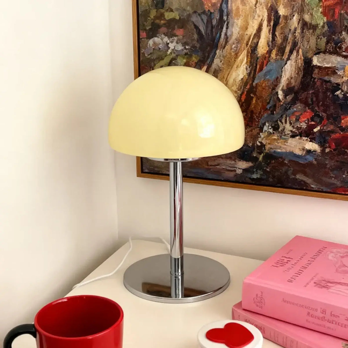 Lampe de table nordique à dôme transparent, quatre coloris, blanc