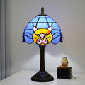 Lampe de chevet en verre coloré à motif de chat, trois coloris, bleu