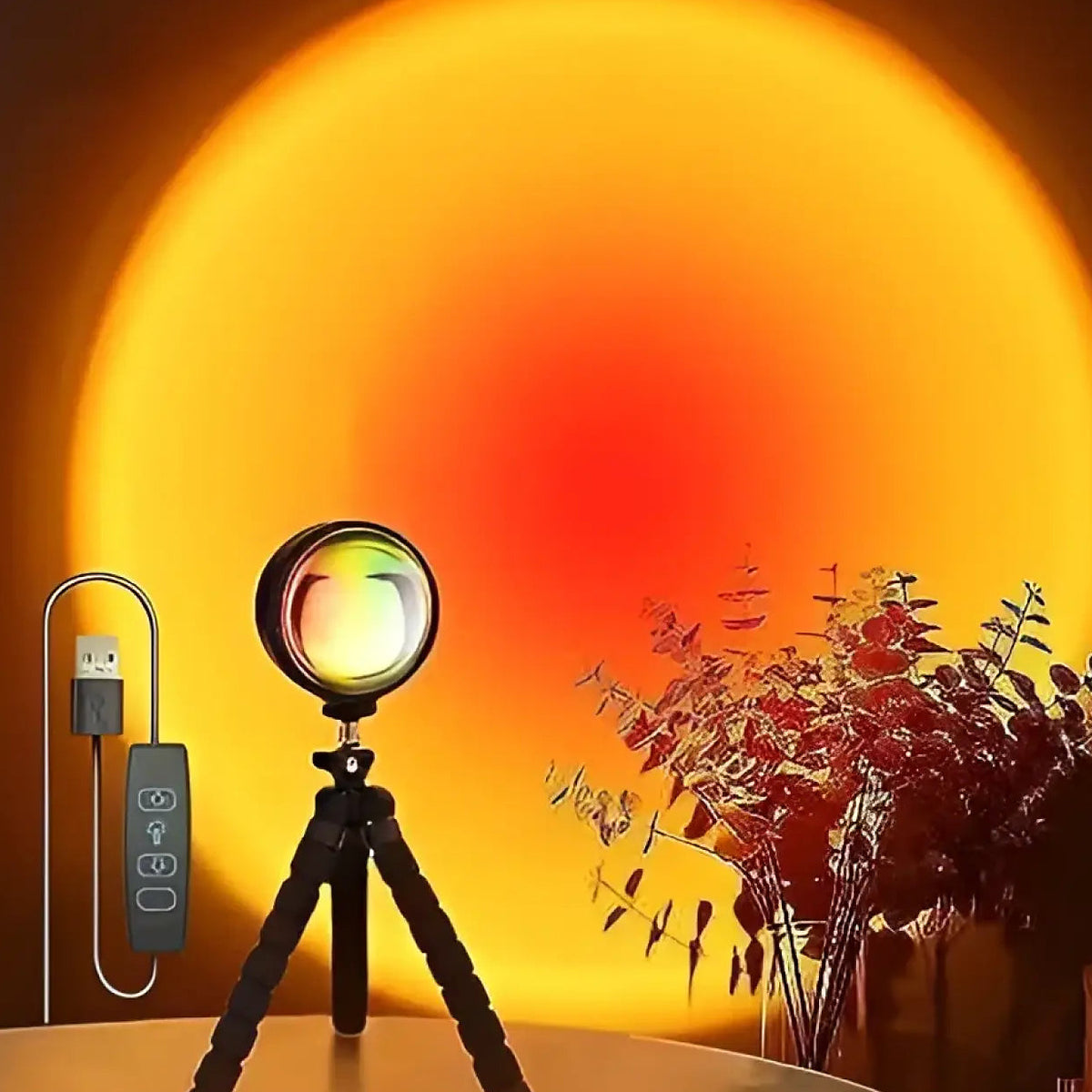 Lampe coucher de soleil USB à télécommande, 16 couleurs