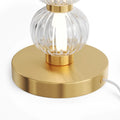 Lampe de chevet bijou, perles de verre sur métal doré, LED 10 W