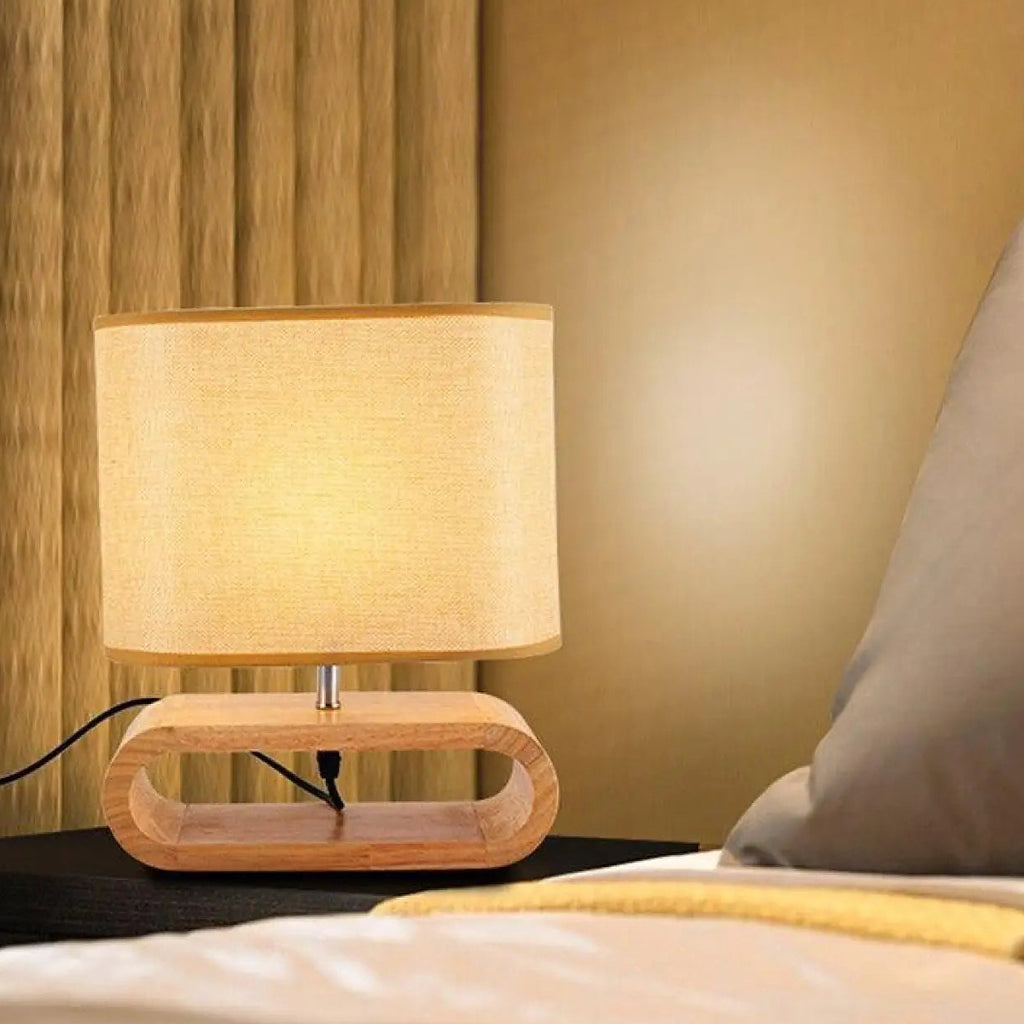 Lampe de chevet en bois, style naturel