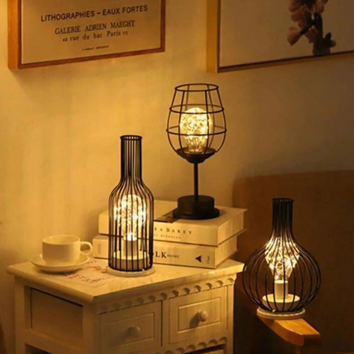 Lampe de chevet bouteille, verre à vin ou carafe