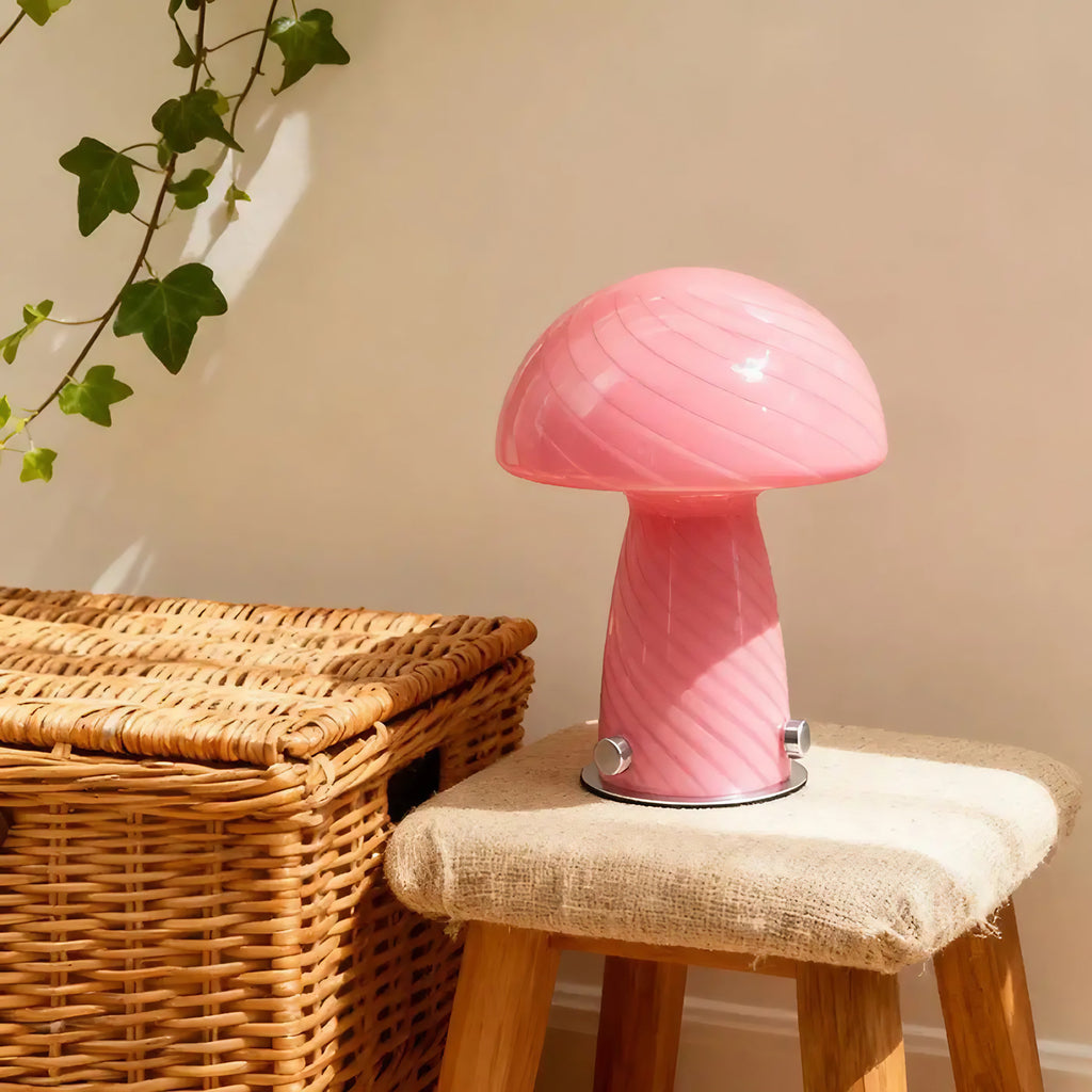 Lampe de chevet champignon, rose ou orange, rose
