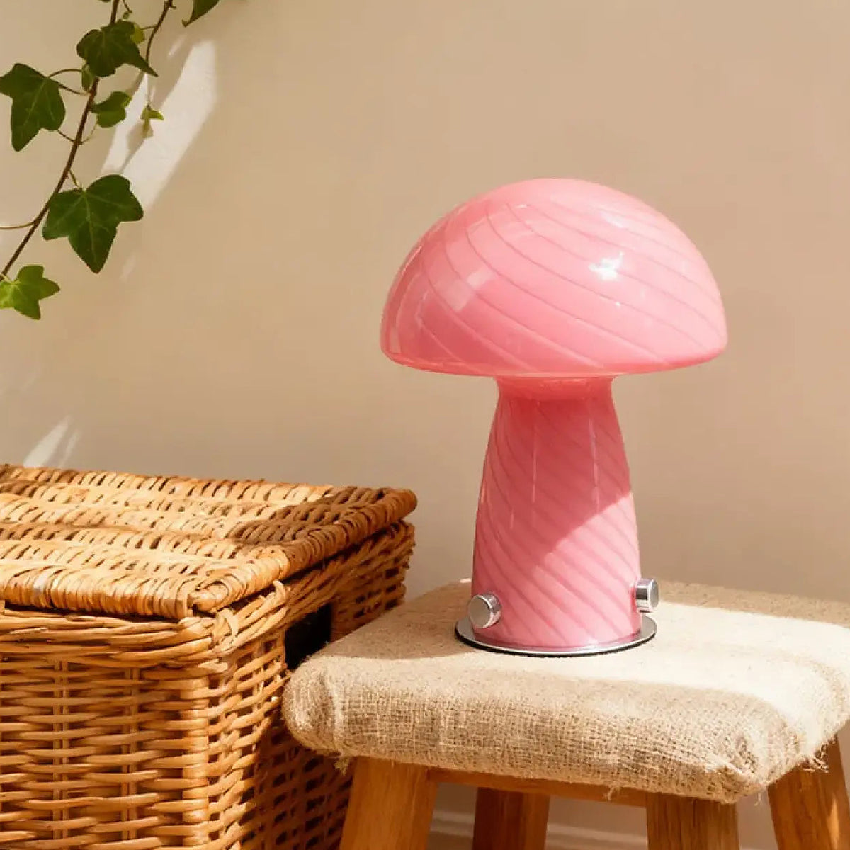 Lampe de chevet champignon, rose ou orange, rose
