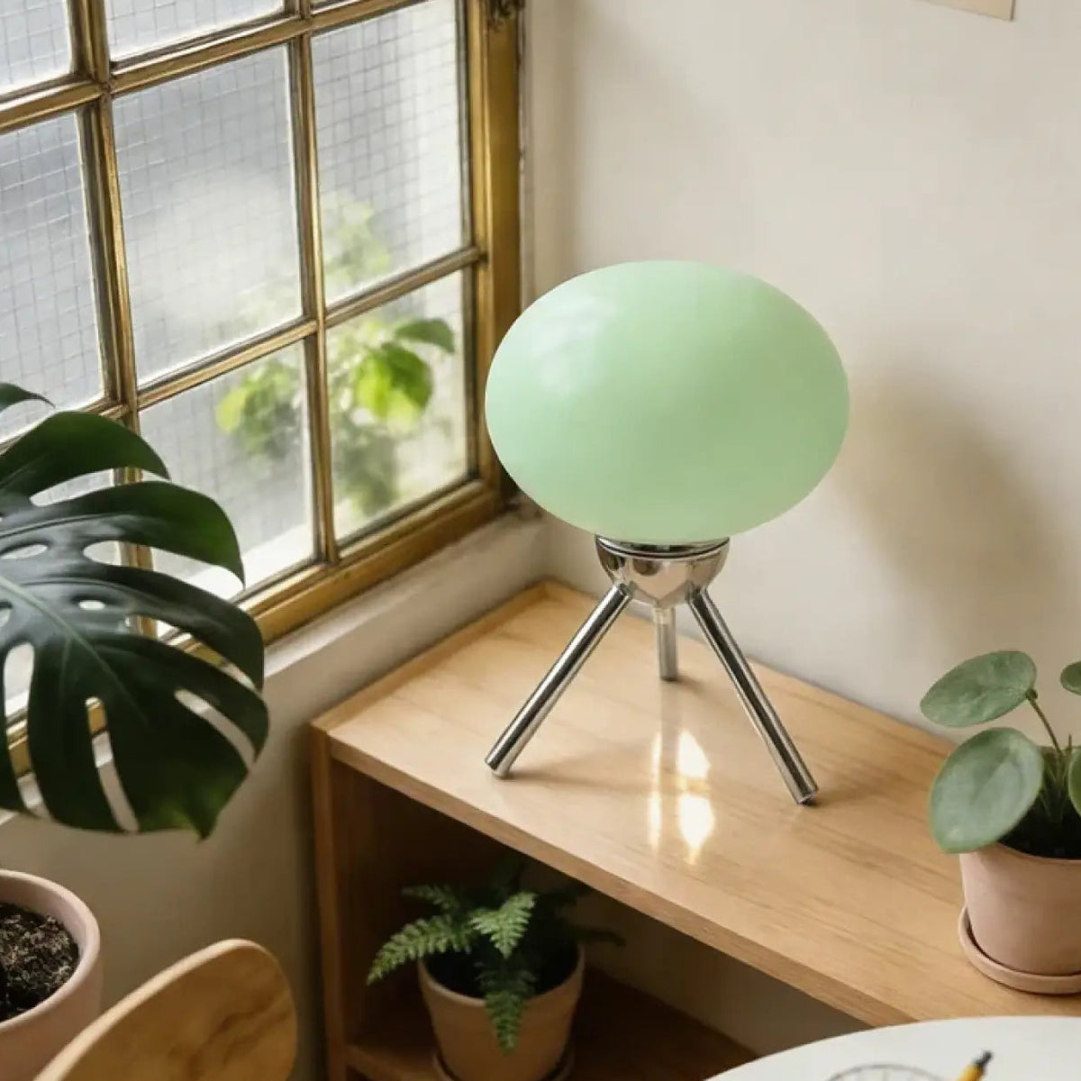 Lampe de chevet champignon rétro, rouge ou vert