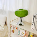 Lampe de chevet rétro en verre, silhouette circulaire