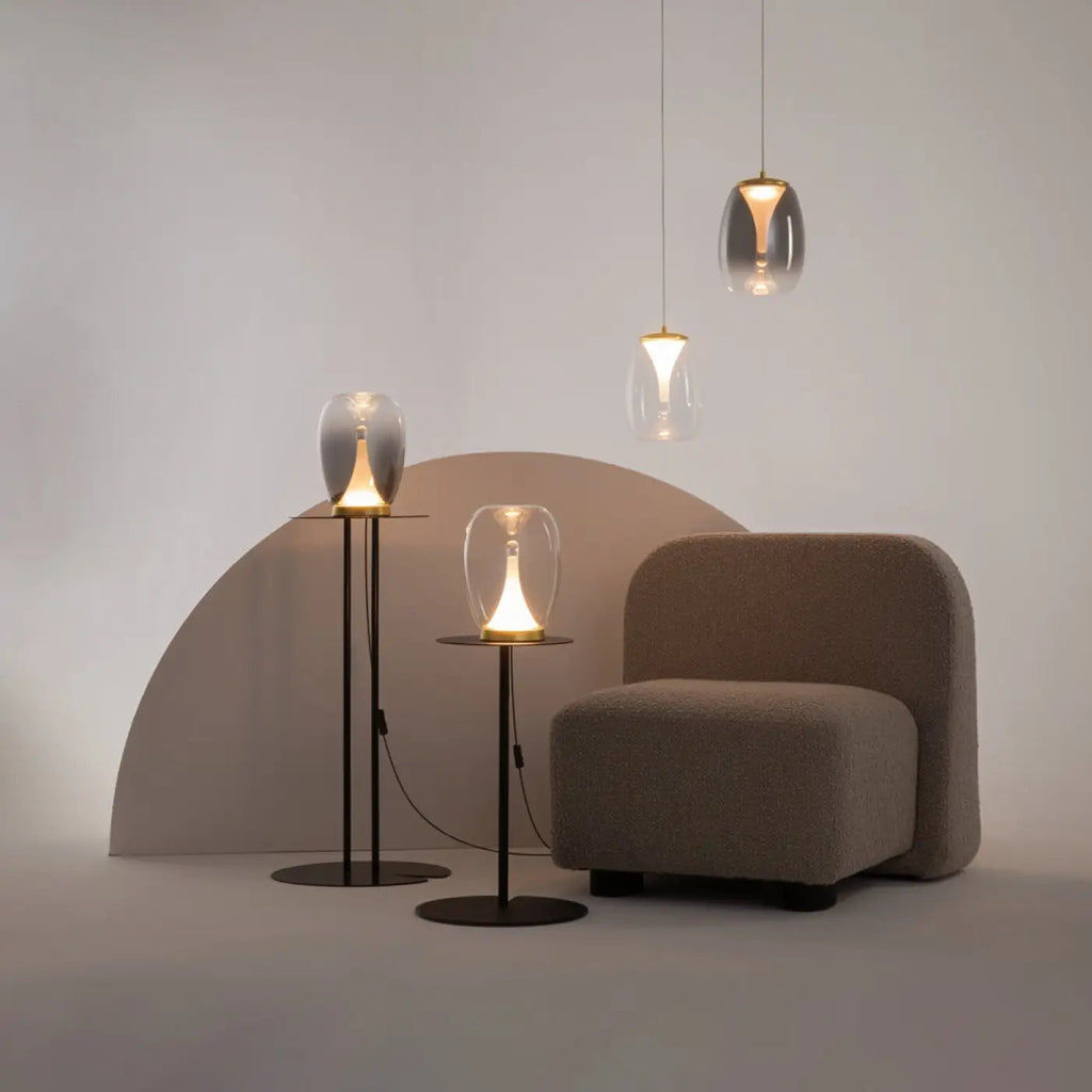 Lampe de chevet LED globe en verre fumé ou transparent