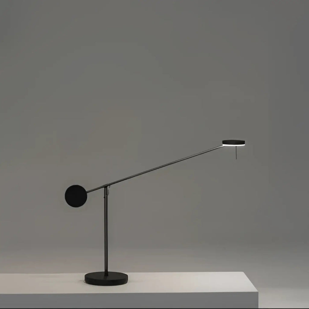 Lampe de chevet à bras long en fer noir, LED intégrée