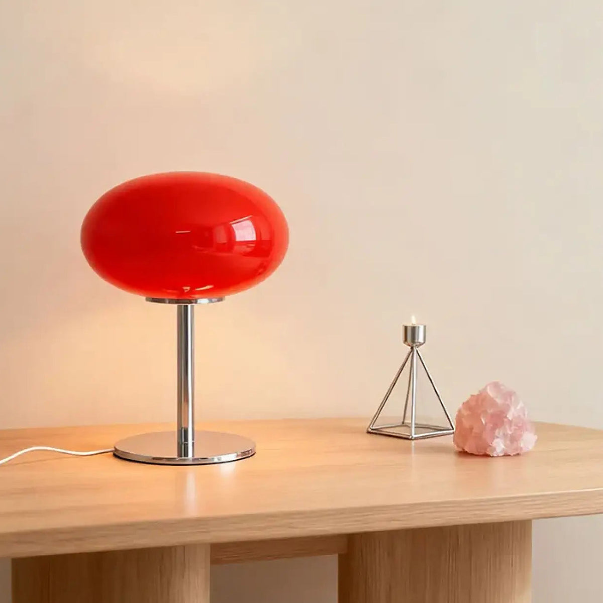 Lampe de chevet minimaliste en verre, rouge, vert ou orange