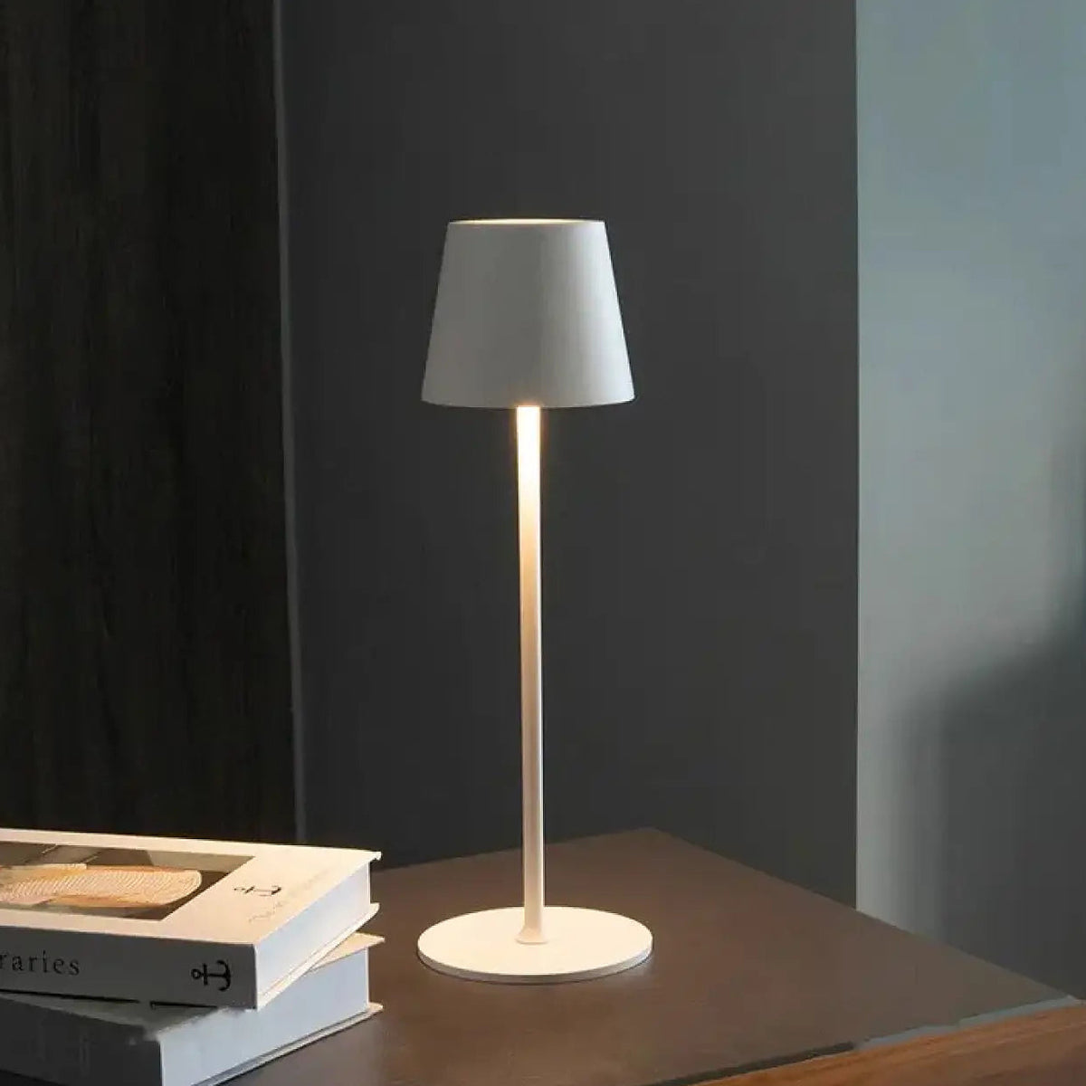 Lampe de chevet minimaliste, noire ou blanche, blanc