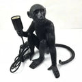 Lampe de chevet singe en résine, noir, doré ou blanc, noir