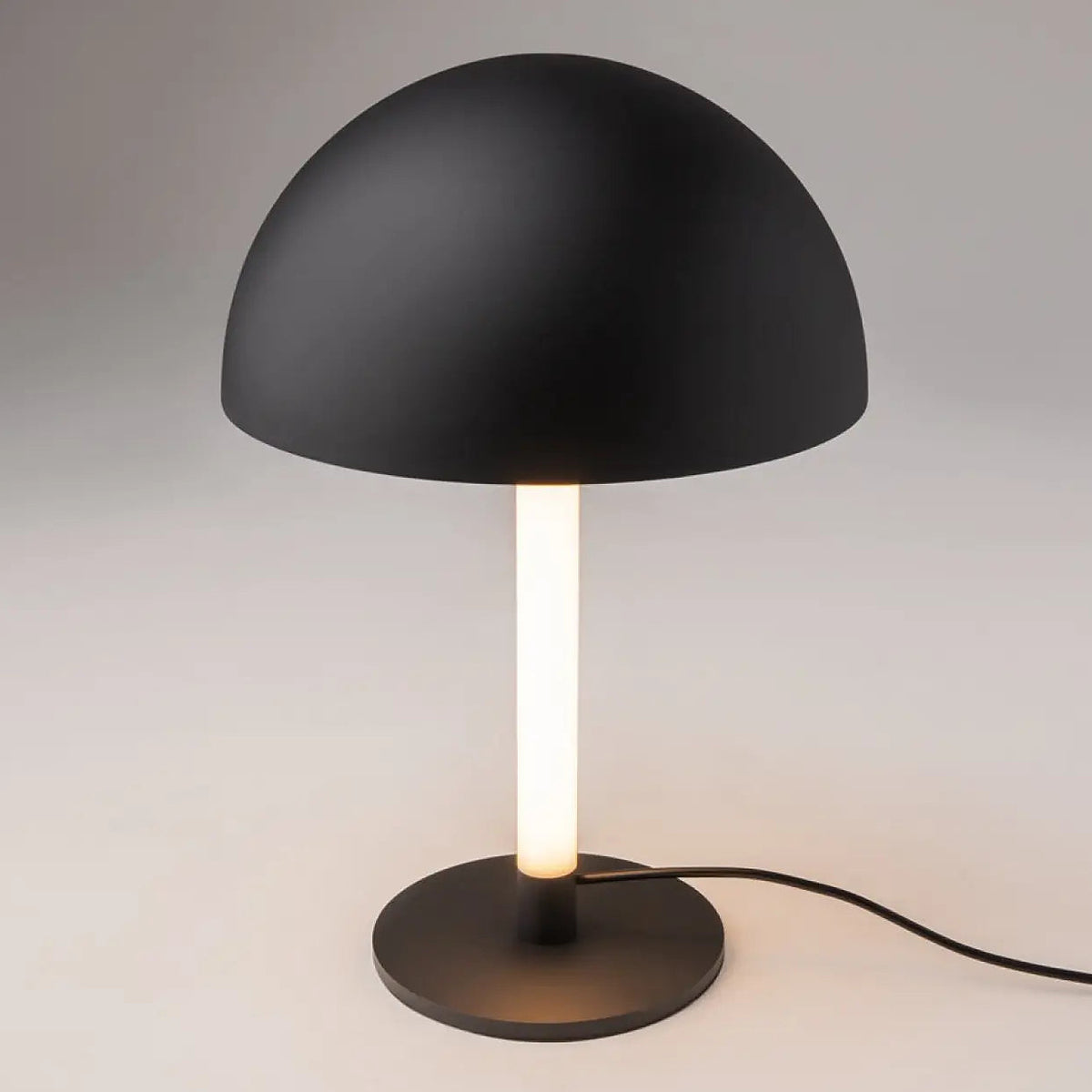 Lampe de chevet LED à tube lumineux courbé et disque noir, 45 cm
