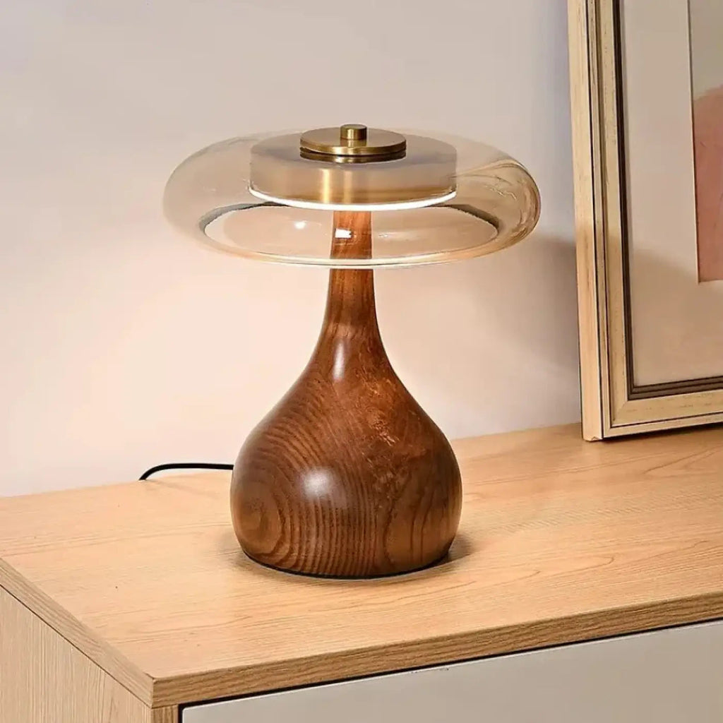 Lampe de chevet rétro en bois, tailles S et M