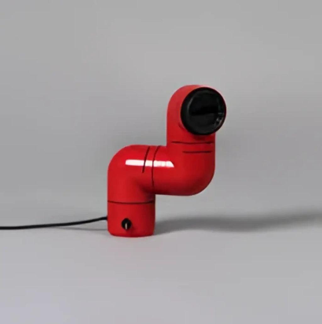 Lampe de chevet rétro-futuriste, rouge ou blanc, rouge