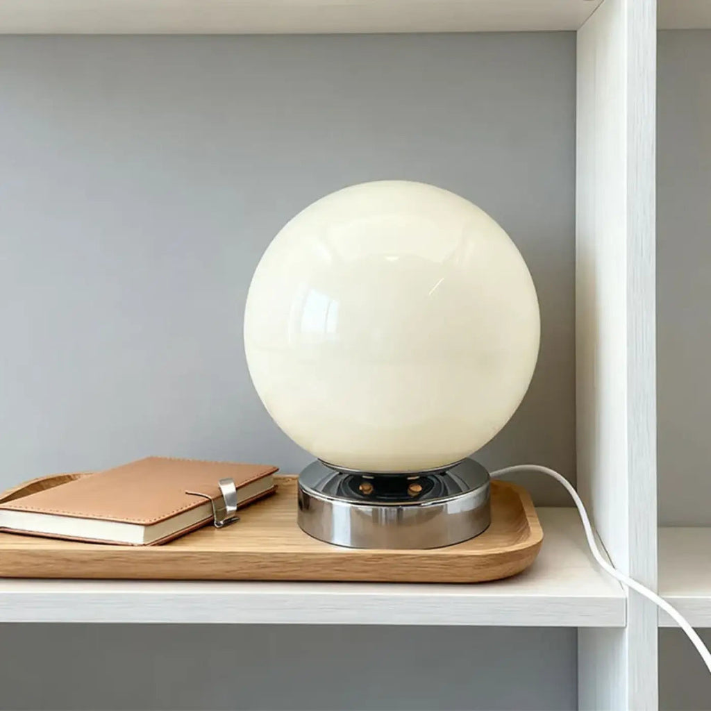 Lampe de chevet ronde au style scandinave, orange ou blanche