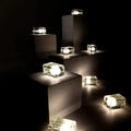 Lampe de chevet scandinave à cube de verre transparent