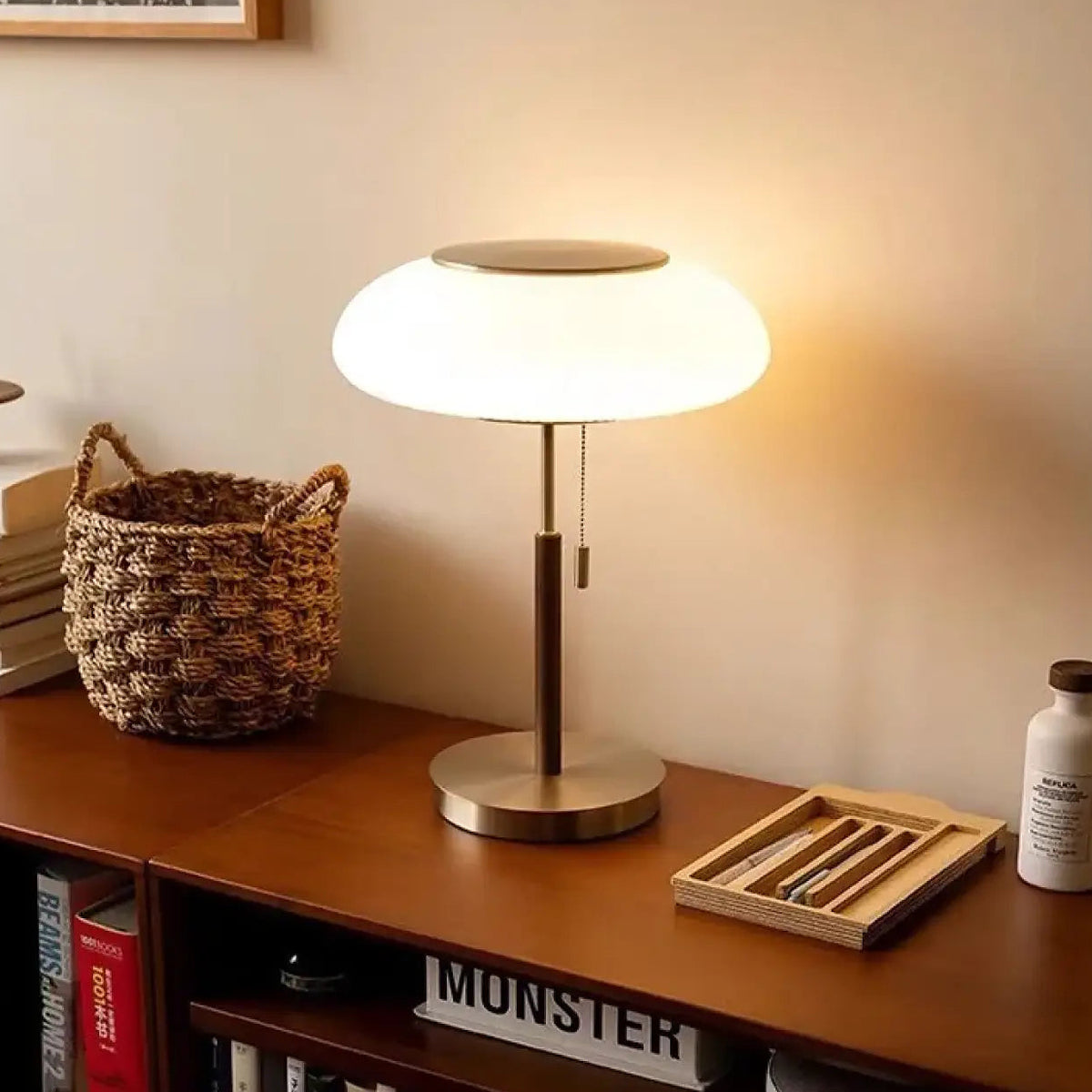 Lampe de chevet champignon en verre, forme organique