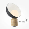 Lampe de chevet pierre et acier noir, 33 cm de haut