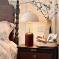 Lampe de chevet contemporaine, abat-jour blanc en tissu