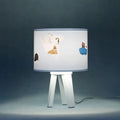 Lampe de chevet enfant en bois, animaux polaires et océans