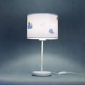 Lampe de chevet enfant 44 cm, baleine et bateau, décor marin