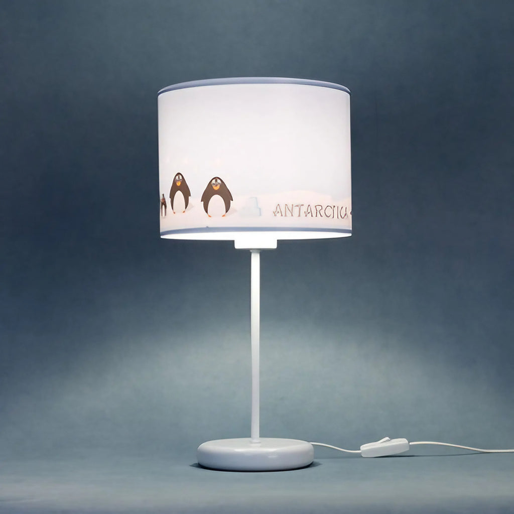 Lampe de chevet enfant 44 cm, manchots sur la banquise