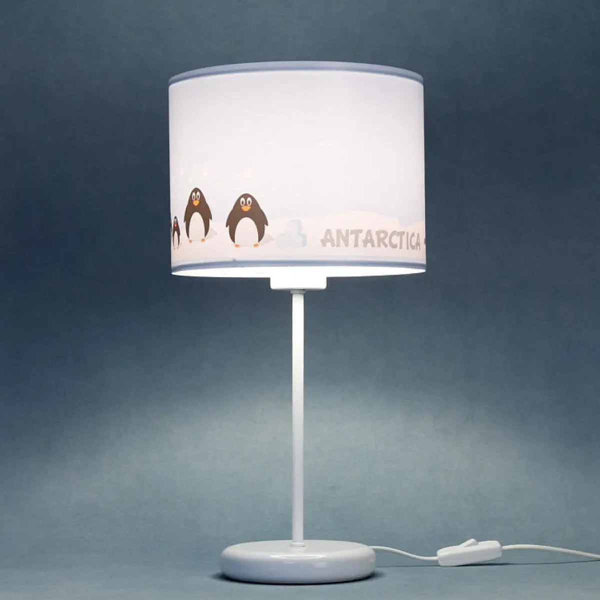 Lampe de chevet enfant 44 cm, manchots sur la banquise