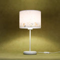 Lampe de chevet enfant blanche et jaune, savane et étoiles