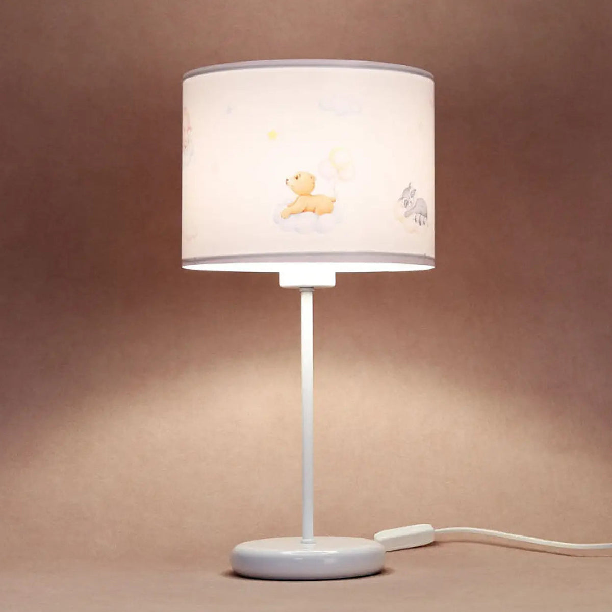 Lampe de chevet enfant 44 cm, petit animal dans les nuages