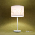Lampe de chevet enfant à animaux, blanc et marron clair, 44 cm