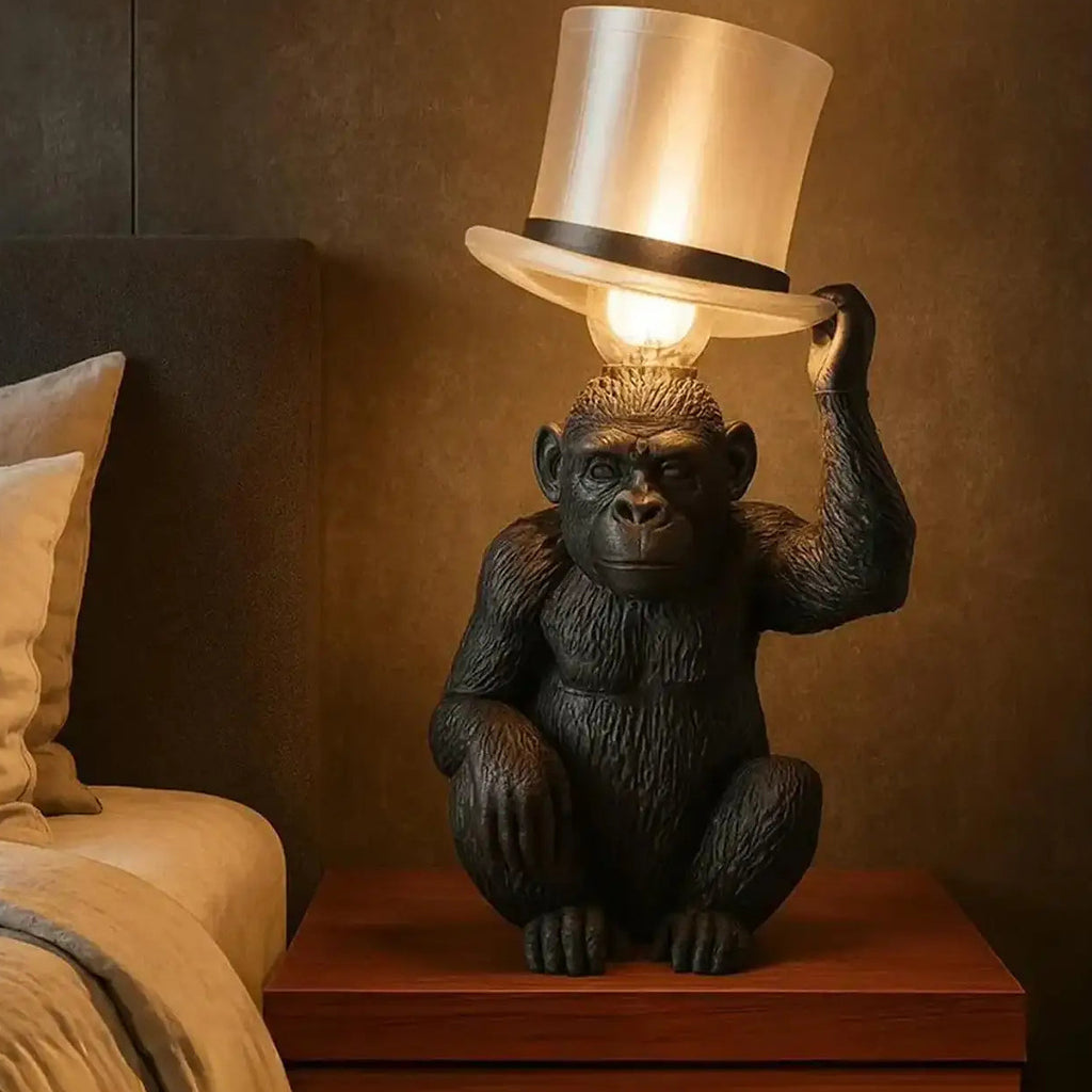 Lampe sculpture gorille au style audacieux