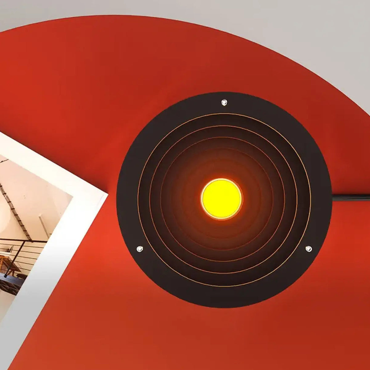 Lampe à poser aux anneaux superposés, bleue ou noire
