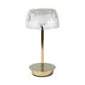 Lampe de table dorée à abat-jour strié