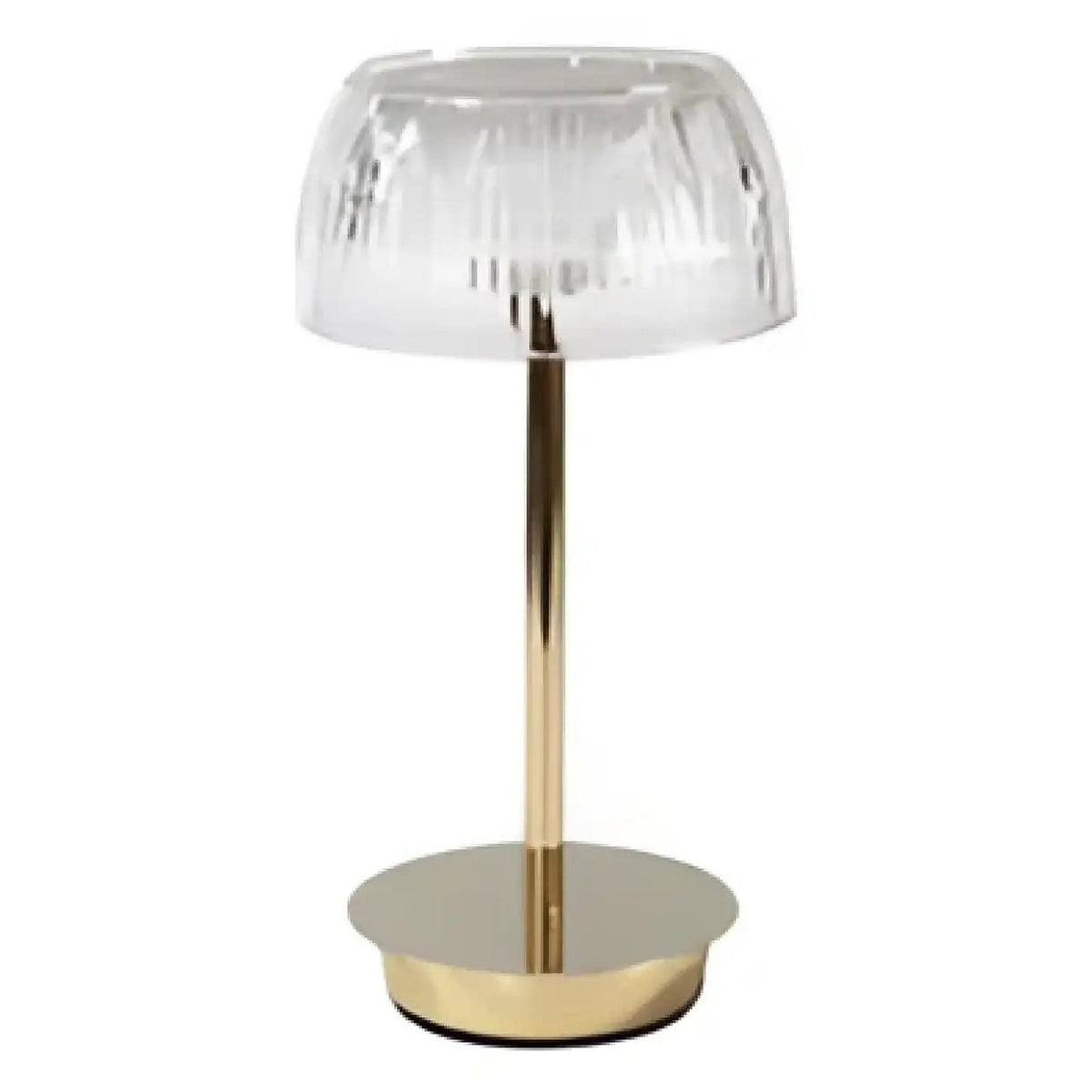 Lampe de table dorée à abat-jour strié