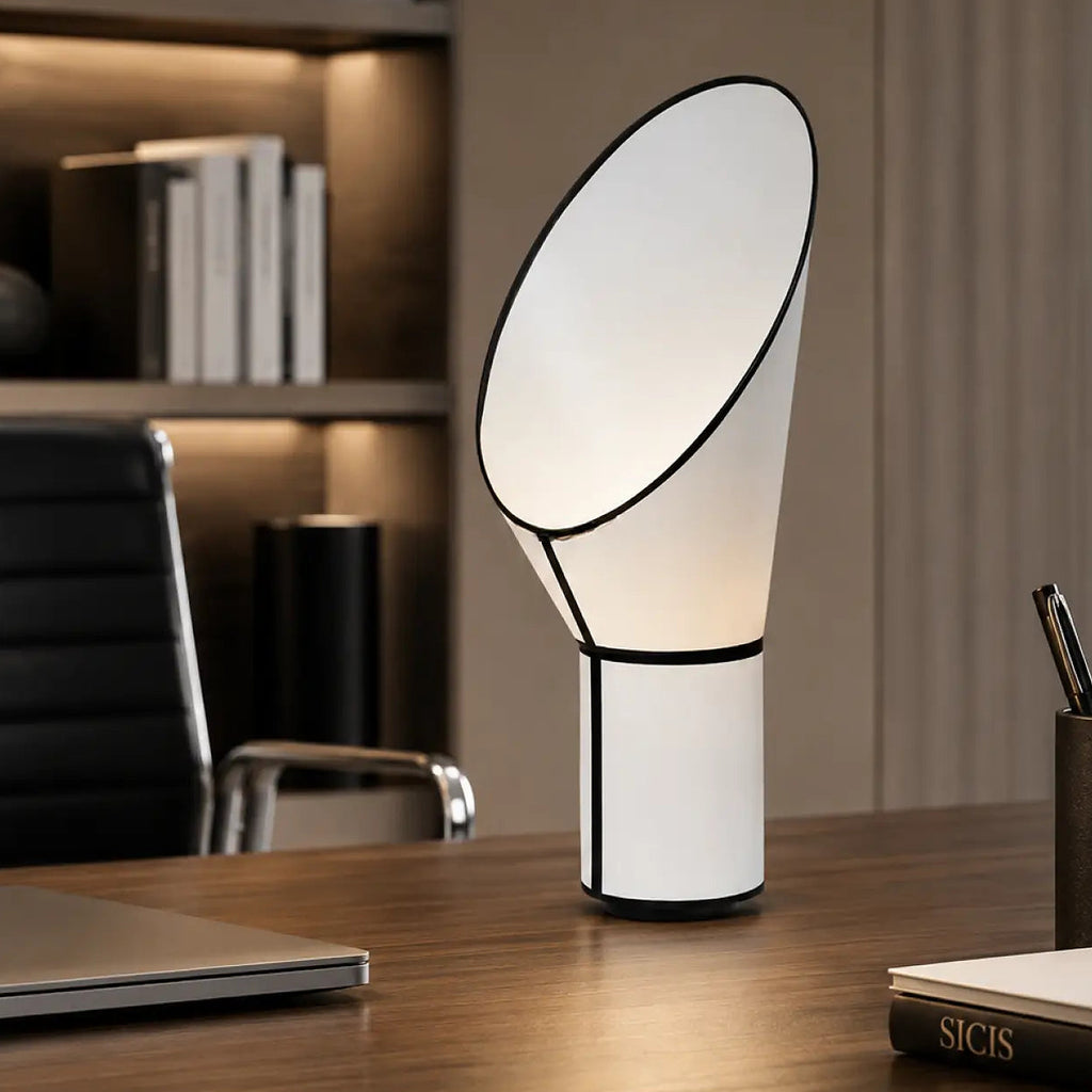 Lampe de chevet géométrique à lumière tamisée, blanc ou noir, blanc