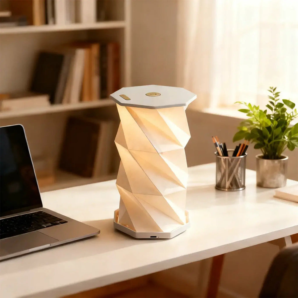 Lampe de table au motif torsadé, lumière douce