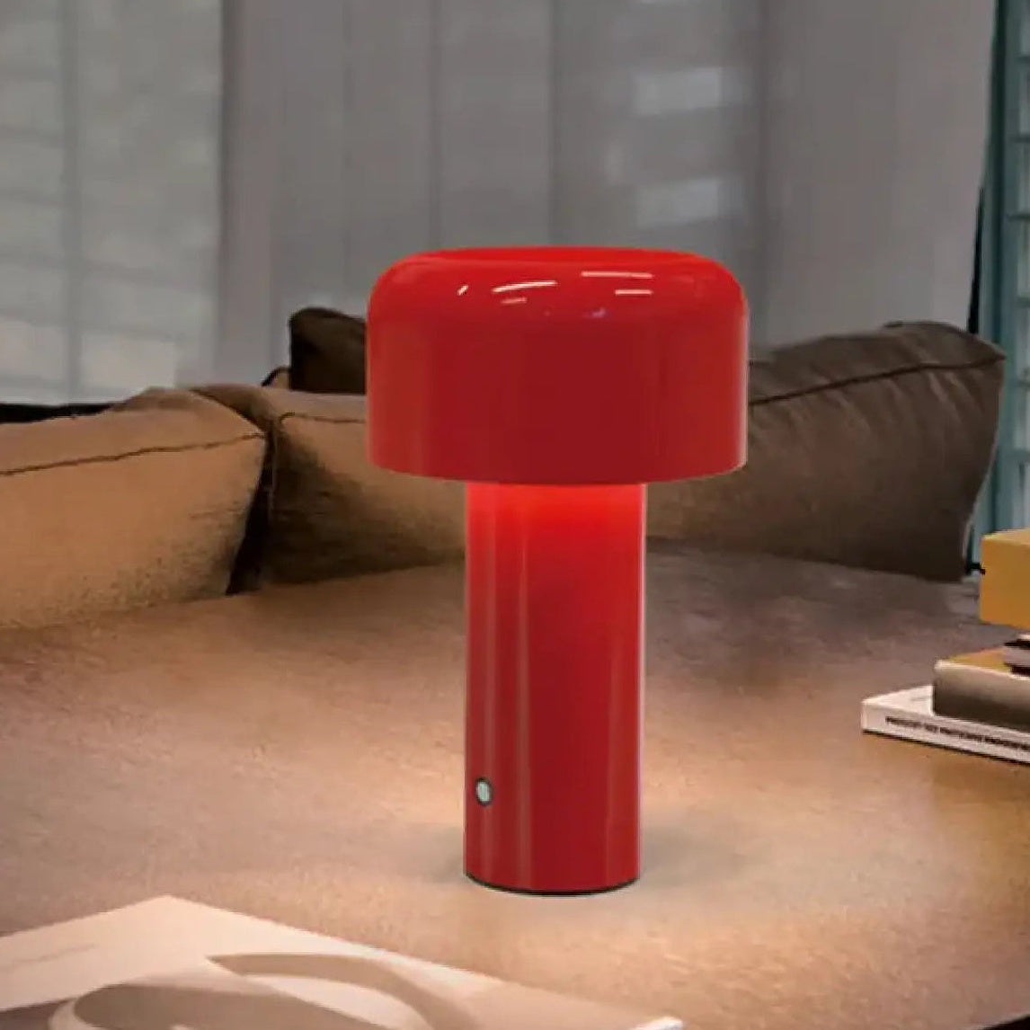 Lampe champignon à dôme arrondi, quatre coloris, rouge