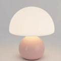 Lampe champignon en verre opalin, rose, vert ou blanc