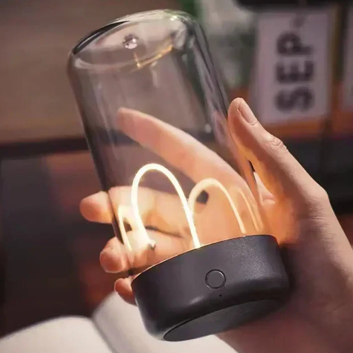 Lampe de table en verre à filament doré ajustable