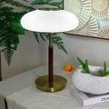Lampe de table nordique, verre plissé et base en métal doré