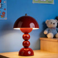 Lampe champignon rouge laqué, design rétro