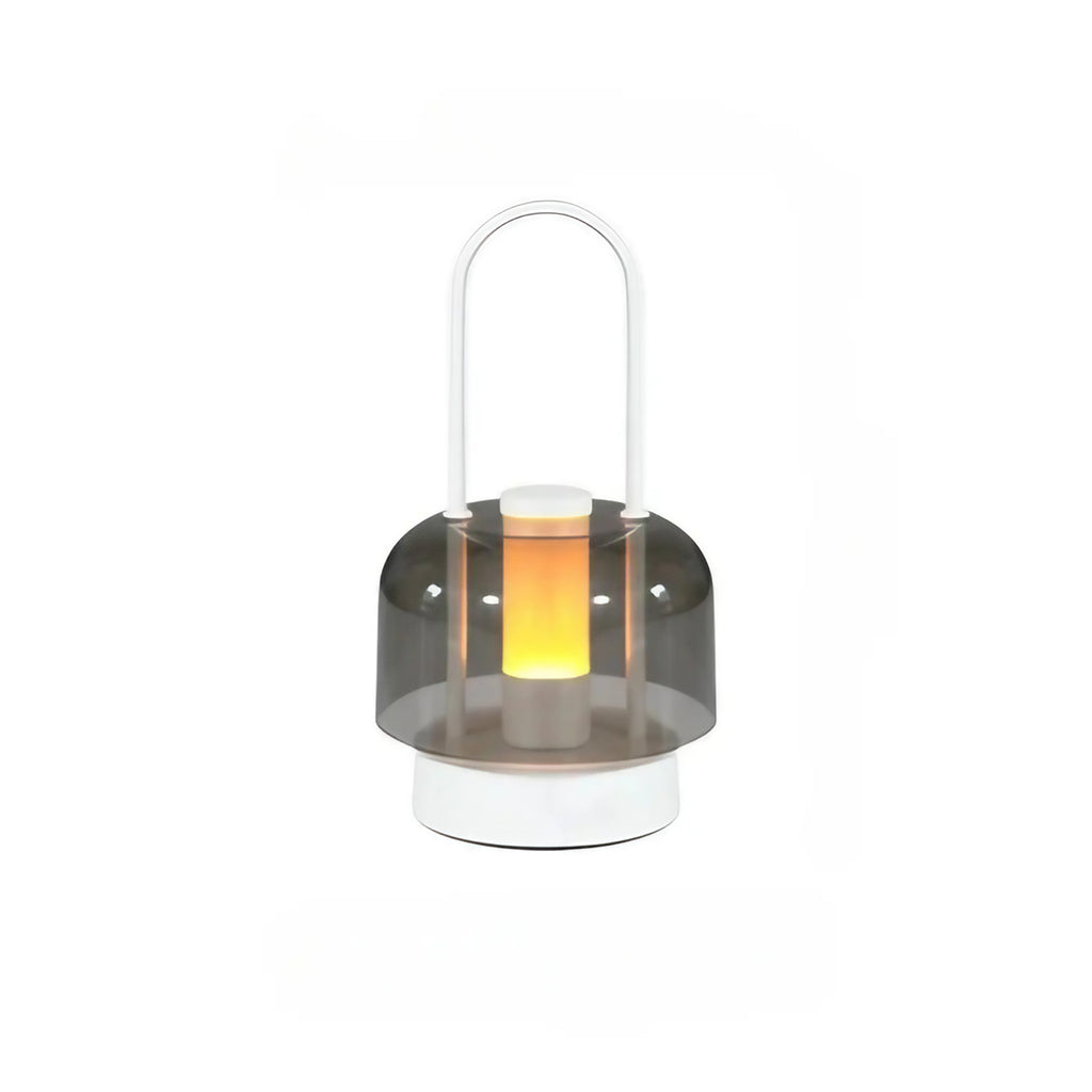 Lampe de table en verre et métal, quatre coloris, deux modèles, blanc