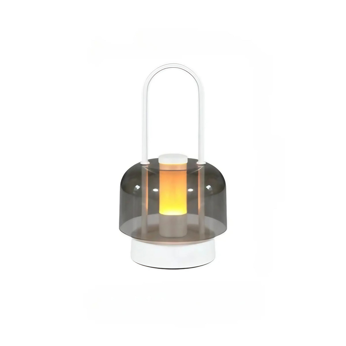 Lampe de table en verre et métal, quatre coloris, deux modèles, blanc