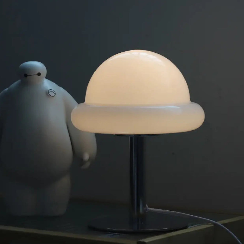 Lampe champignon en verre laqué, sept coloris