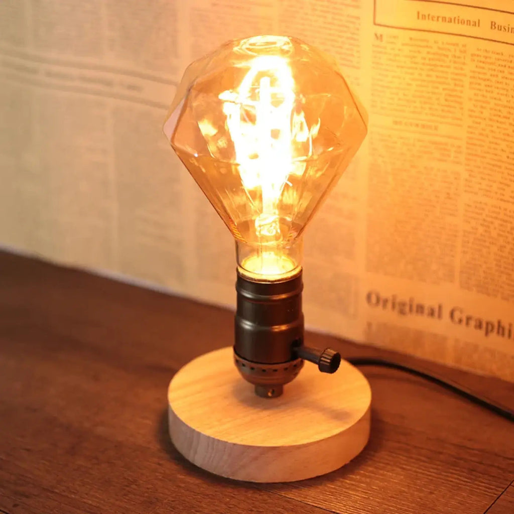 Lampe industrielle en bois à ampoule rétro apparente, cinq modèles