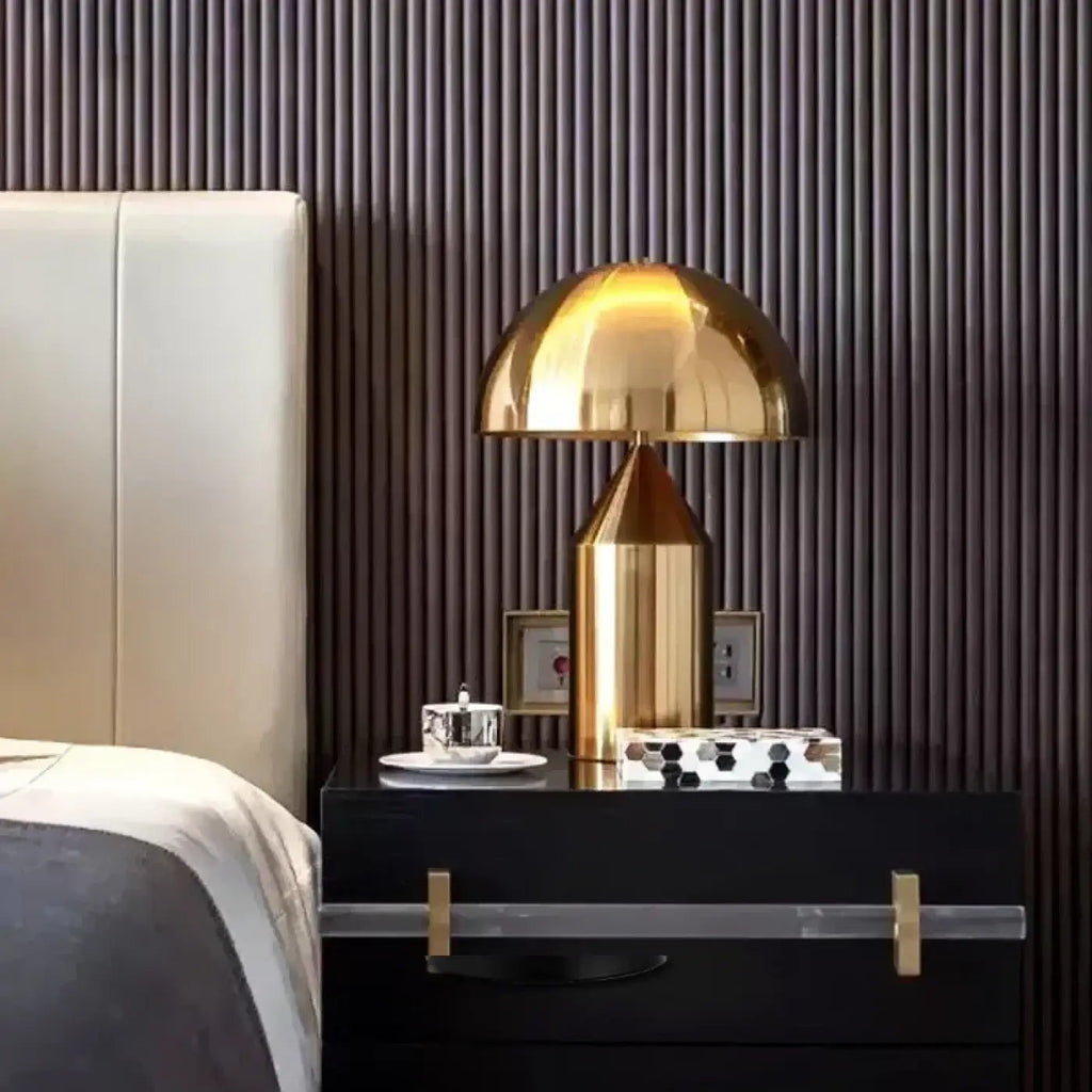 Lampe de table moderne, noire ou dorée, lumière au choix
