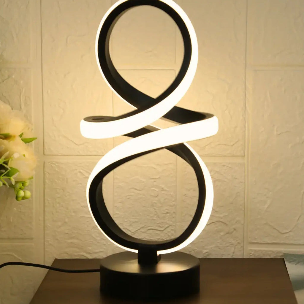 Lampe de table en spirale, base en métal